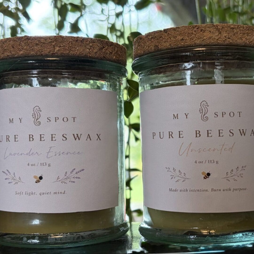 beeswax lavender and unscented candle